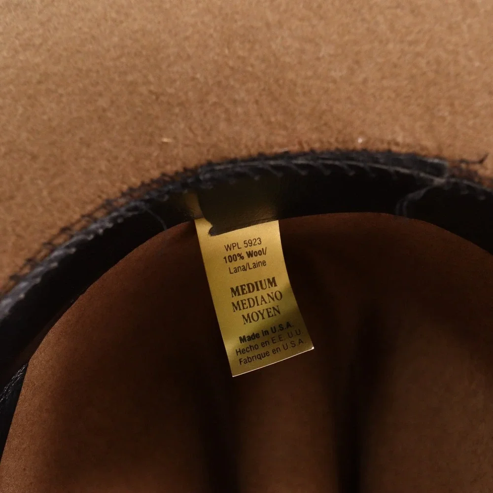 Eddy Bros Bronco Jr Wool Felt Cowboy Hat Youth M Brown Feather Western USA Made